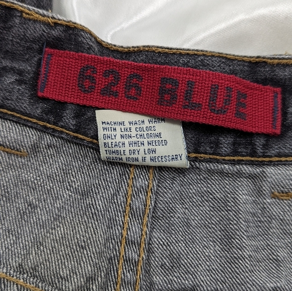 626 Blue Men's US 44x32 Big & Tall Dark Gray Premium Vintage Y2K Denim Jeans - Picture 5 of 9